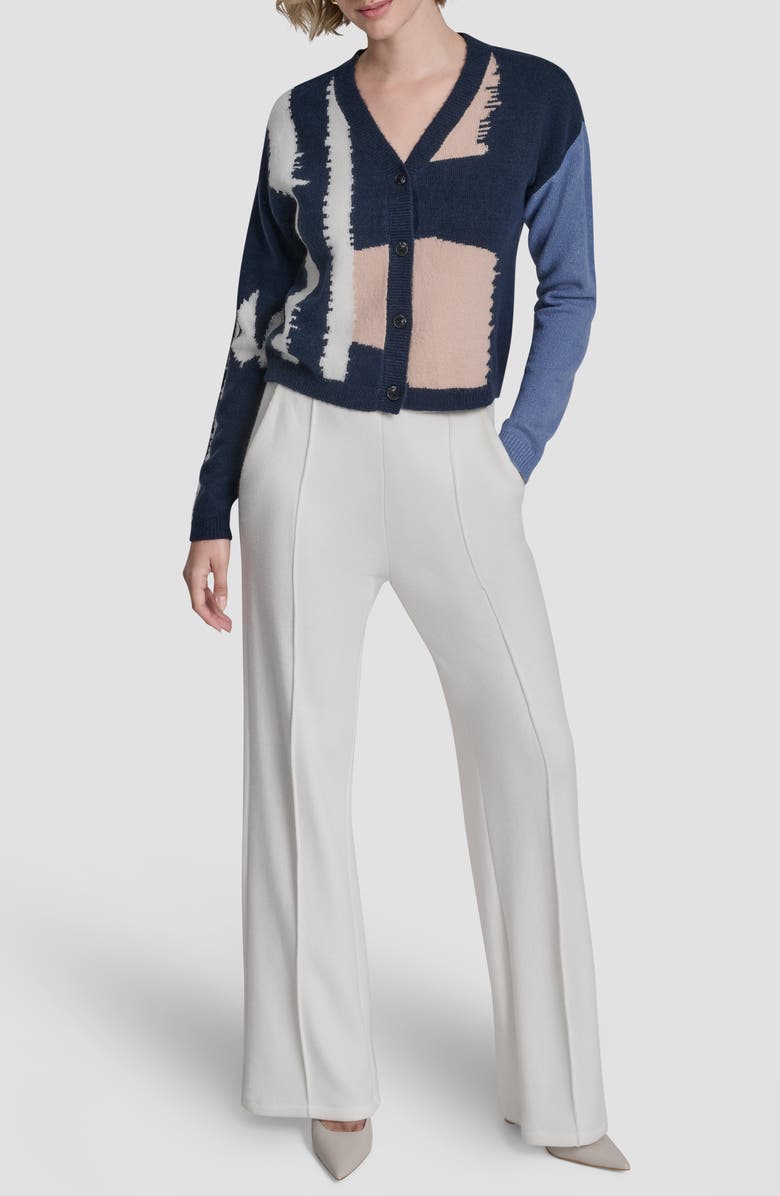 DKNY Crop Colorblock Cardigan, Alternate, color, Hudson Lights