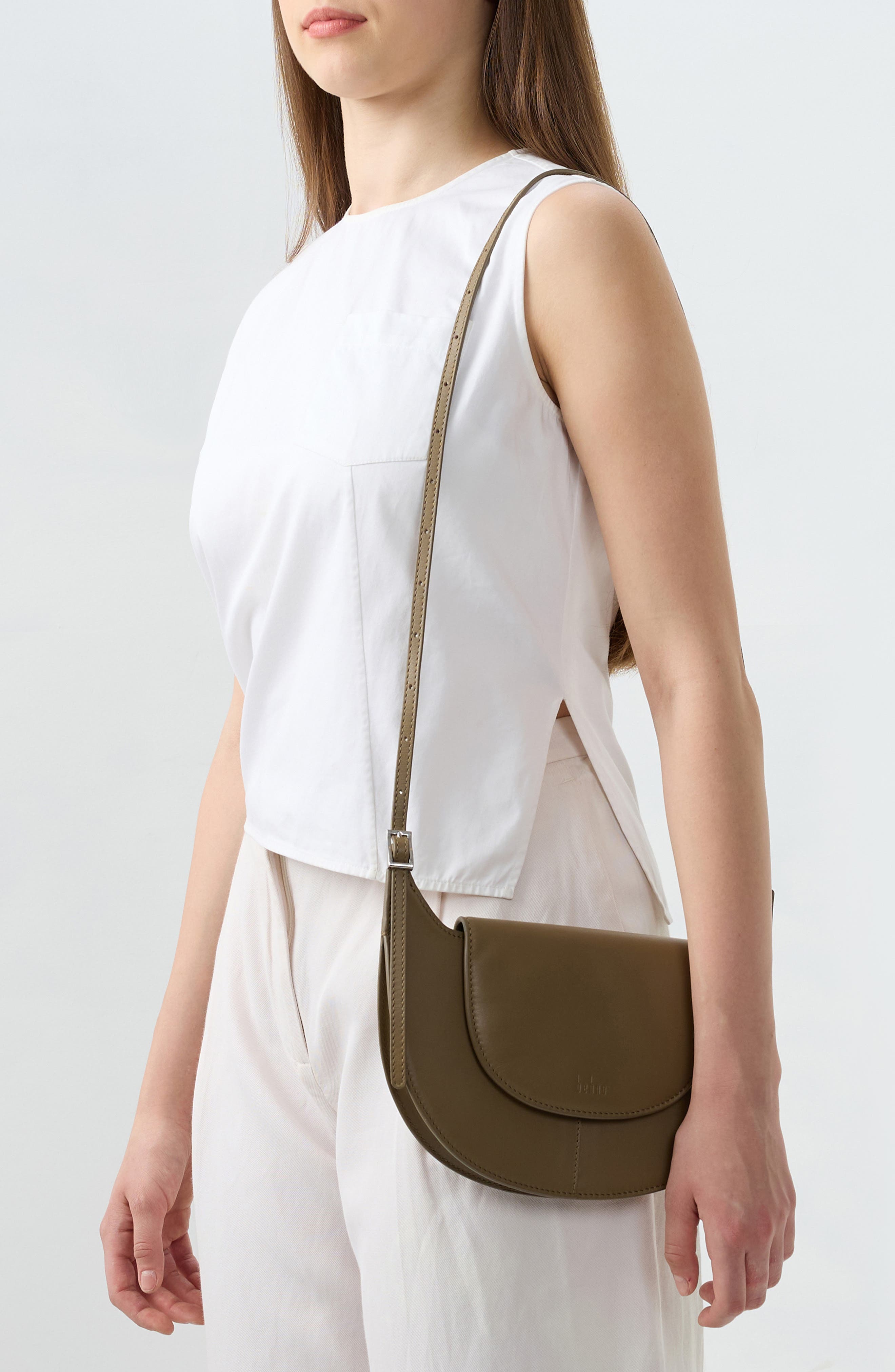 behno Nadia Leather Crossbody Bag, Alternate, color, Palm