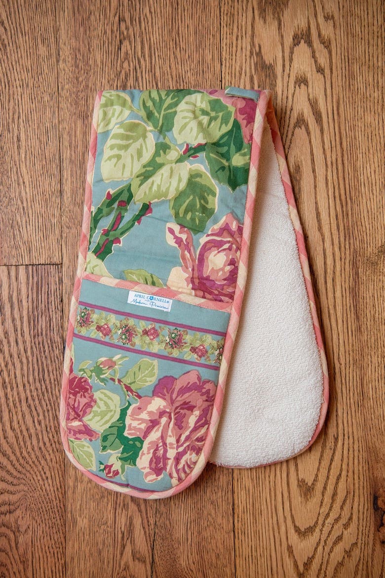 Austen Rose Double Oven Pot Mitt, Alternate, color, Green