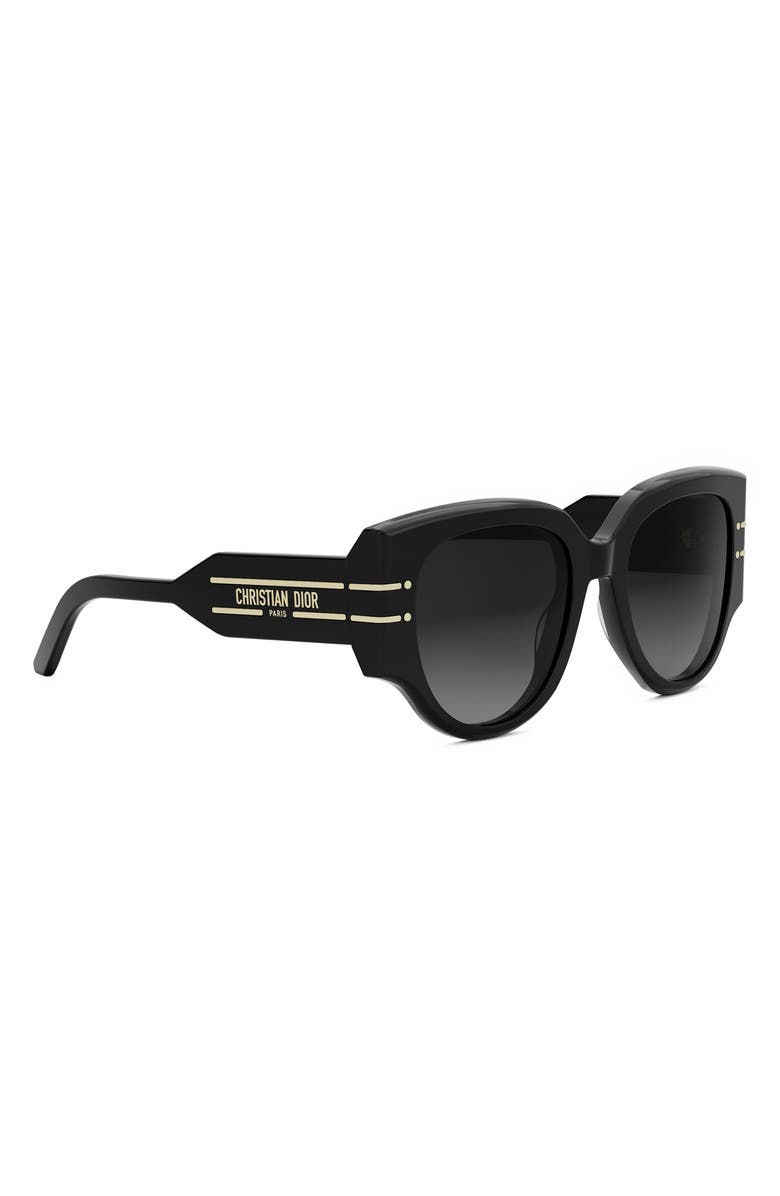 DIOR 'DiorSignature R2I 53mm Butterfly Sunglasses, Alternate, color, Shiny Black / Gradient Smoke
