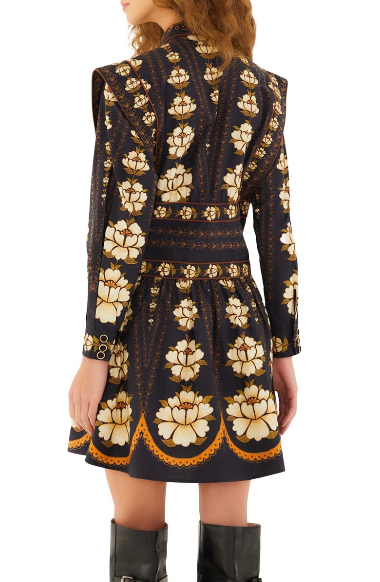 FARM Rio Floral Long Sleeve Cotton Dress, Alternate, color, Embroidered Flowers