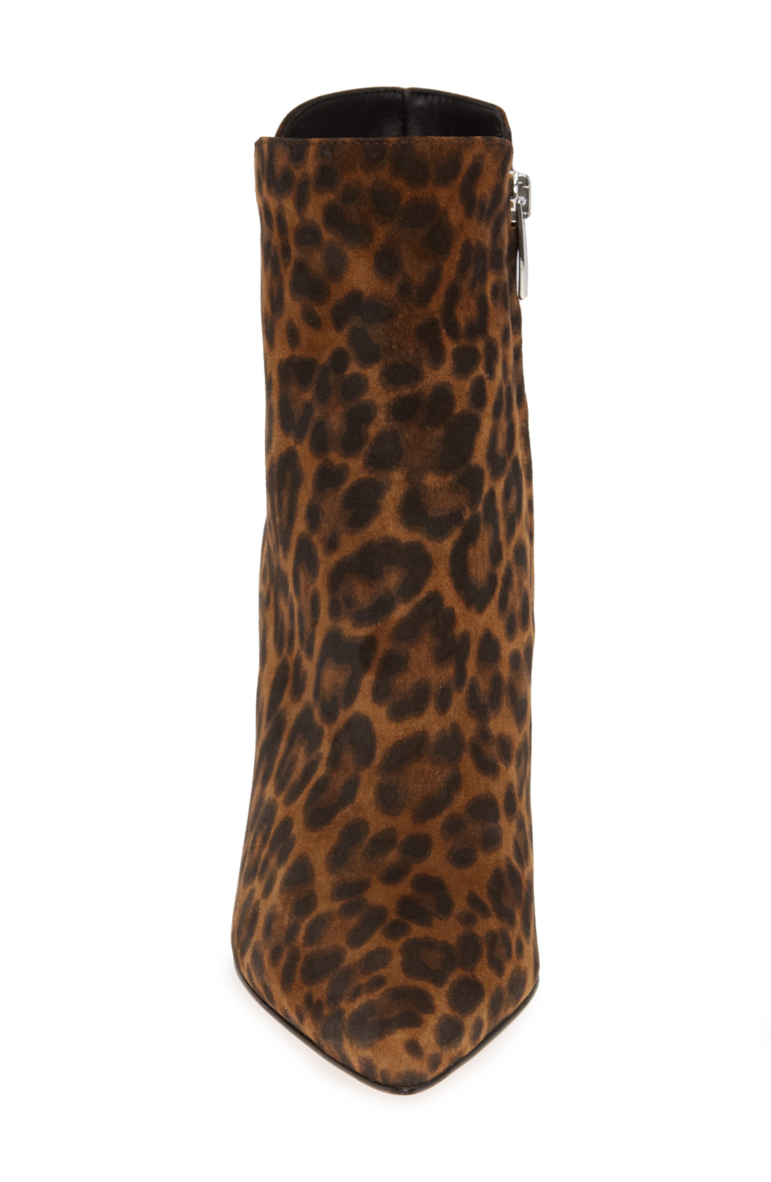 Gianvito Rossi Leopard Print Pointy Toe Bootie, Alternate, color, 