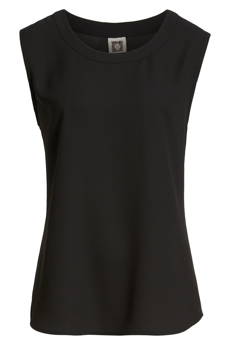 Scoop Neck Sleeveless Blouse, Alternate, color, ANNE BLACK