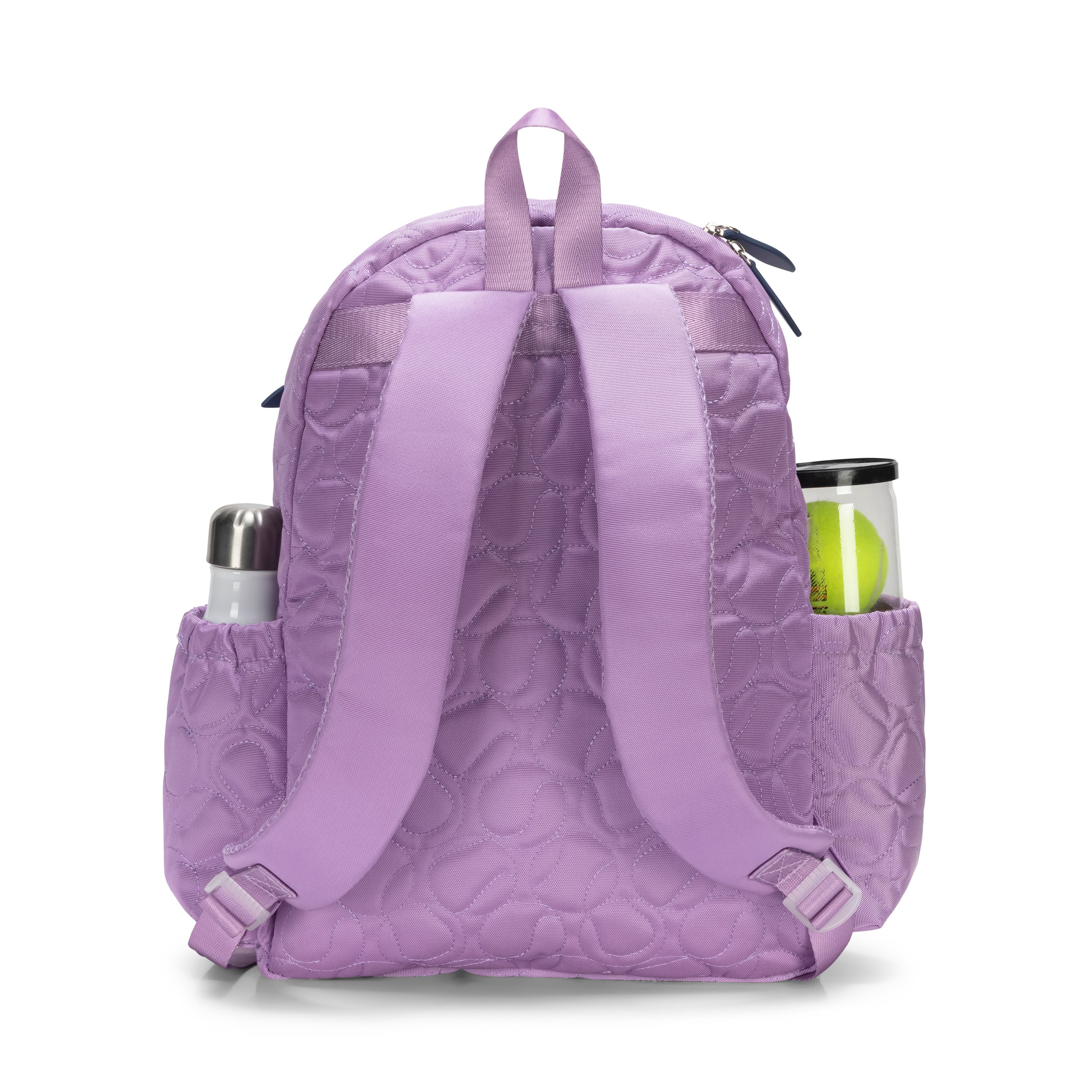 Big Love Tennis backpack, Alternate, color, Quilted Lavender Tennis Balls