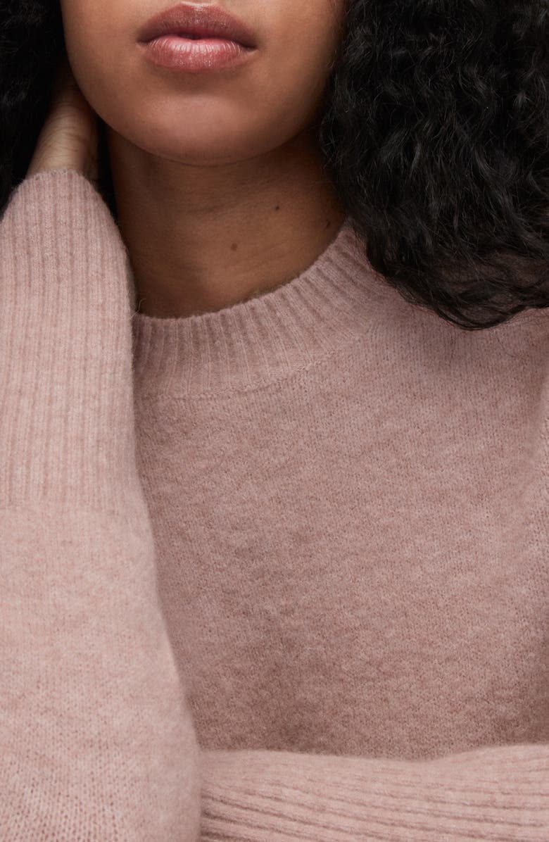 AllSaints Wick Wool Blend Crop Sweater, Alternate, color, Pashmina Pink