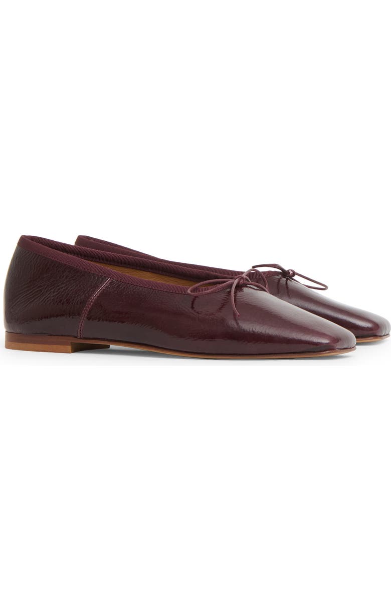 Mansur Gavriel Square Toe Ballerina Flat, Main, color, Dark Oxblood