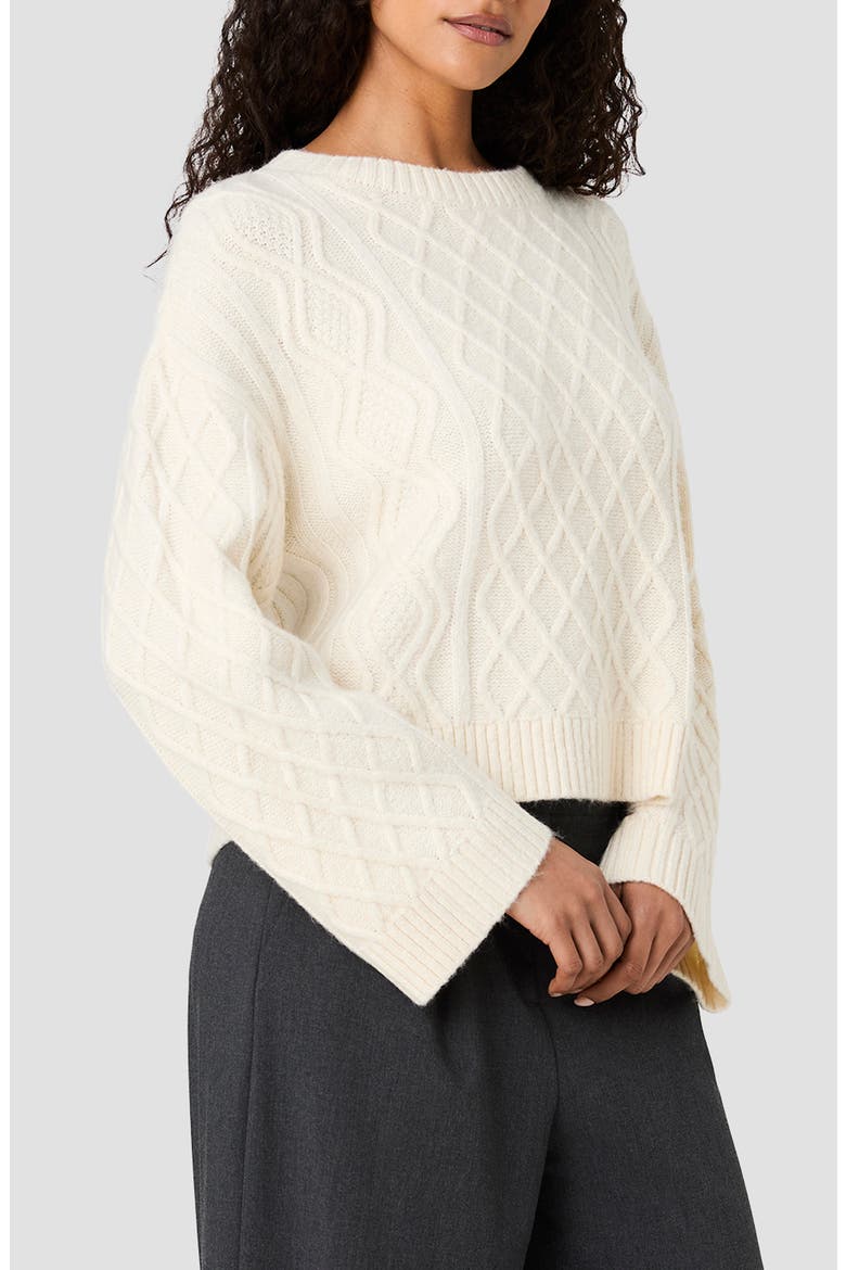 Wesley Cable Stitch Sweater, Alternate, color, PORCELAIN CREAM