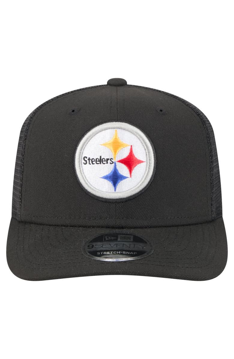 New Era Men's New Era Black Pittsburgh Steelers Team Collection 9SEVENTY Stretch-Snap Adjustable Hat, Alternate, color, Black