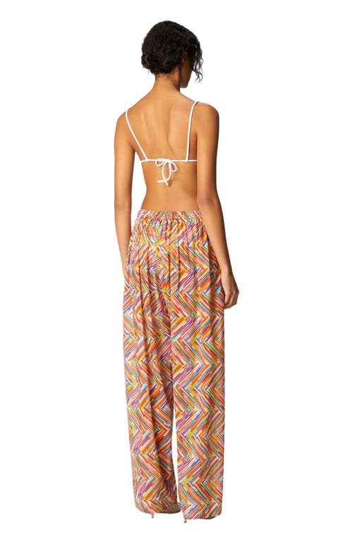 Missoni Printed Cotton And Silk Blend Trousers With Drawstring In Multicoloured 1