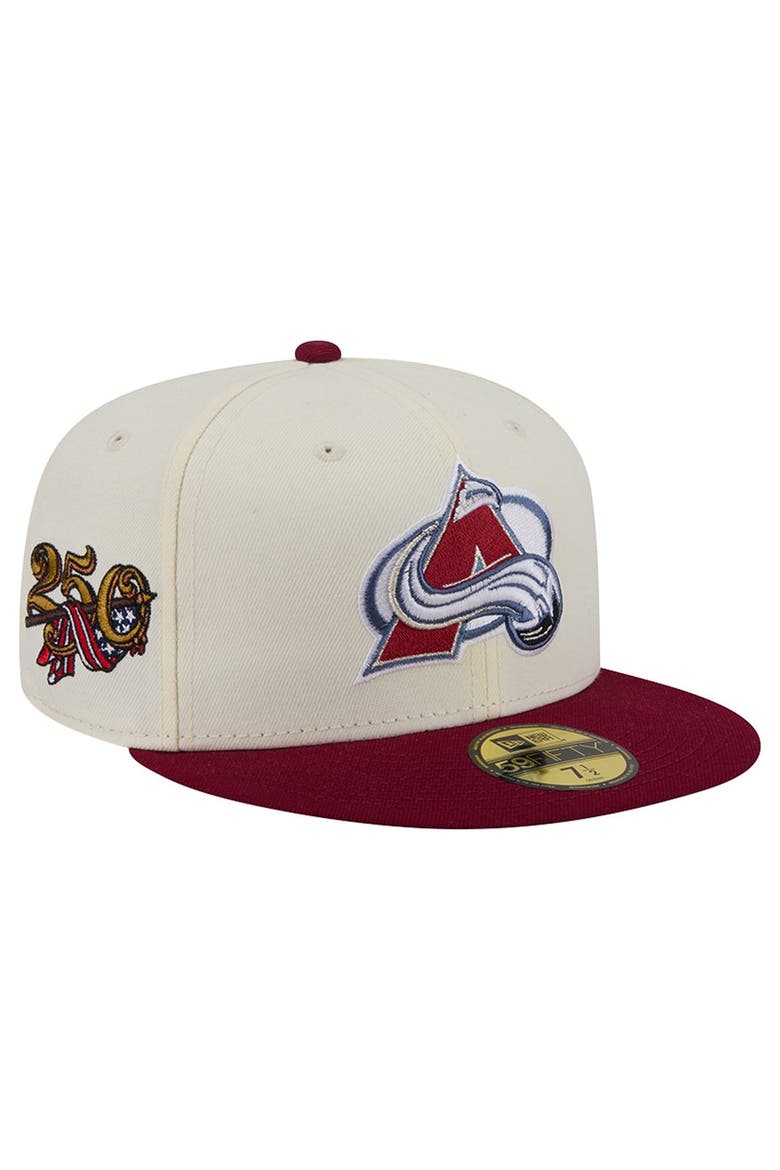 Men's New Era  Cream Colorado Avalanche 250th Anniversary of the United States Two-Tone 59FIFTY Fitted Hat, Main, color, Cream