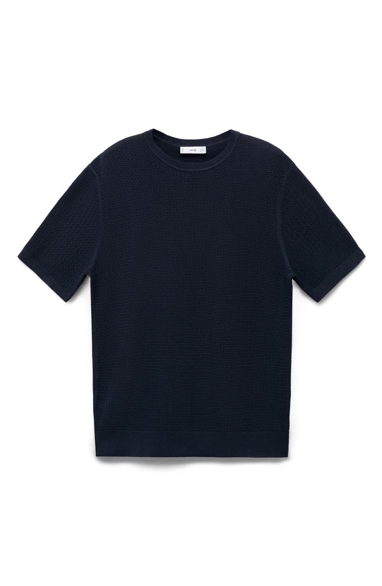MANGO Pointelle Stitch Cotton Knit T-Shirt, Alternate, color,