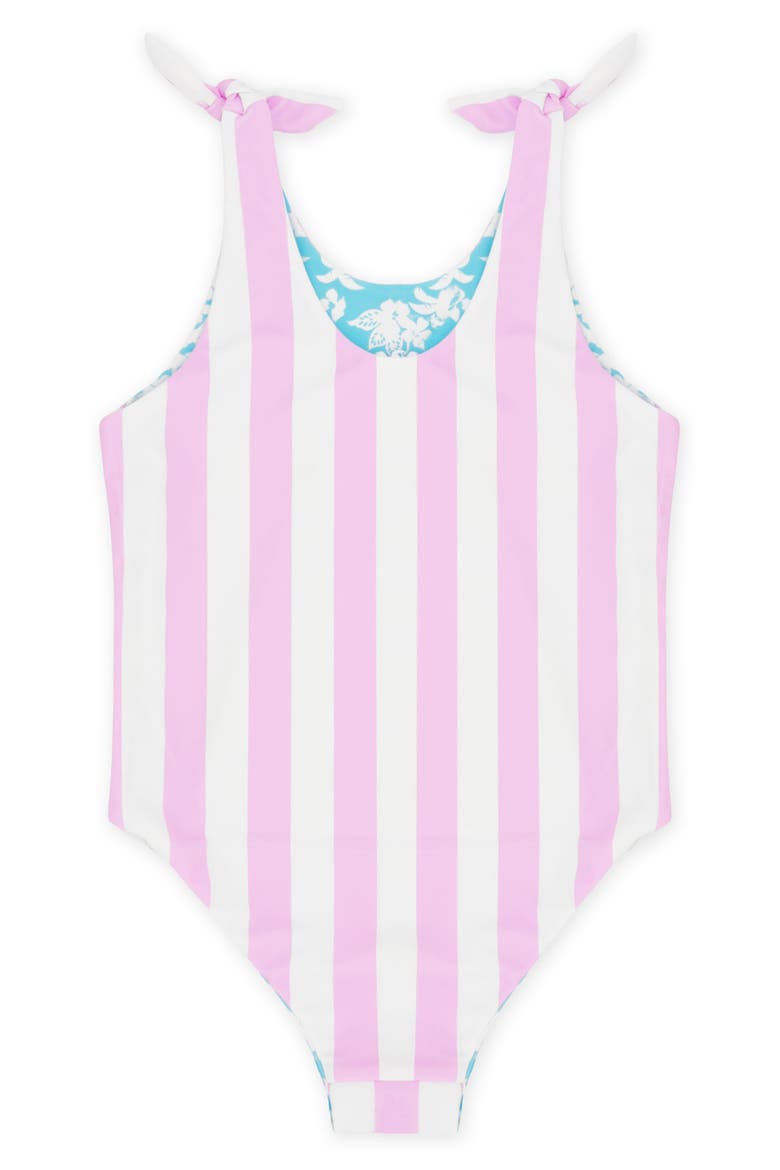 Kids' Skye Reversible UPF 50+ One-Piece Swimsuit, Alternate, color, POP PINK