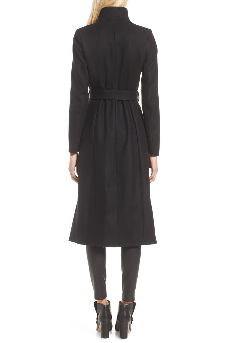 Ted Baker Londer Midi Wool Wrap Coat, Alternate, color, BLACK 2