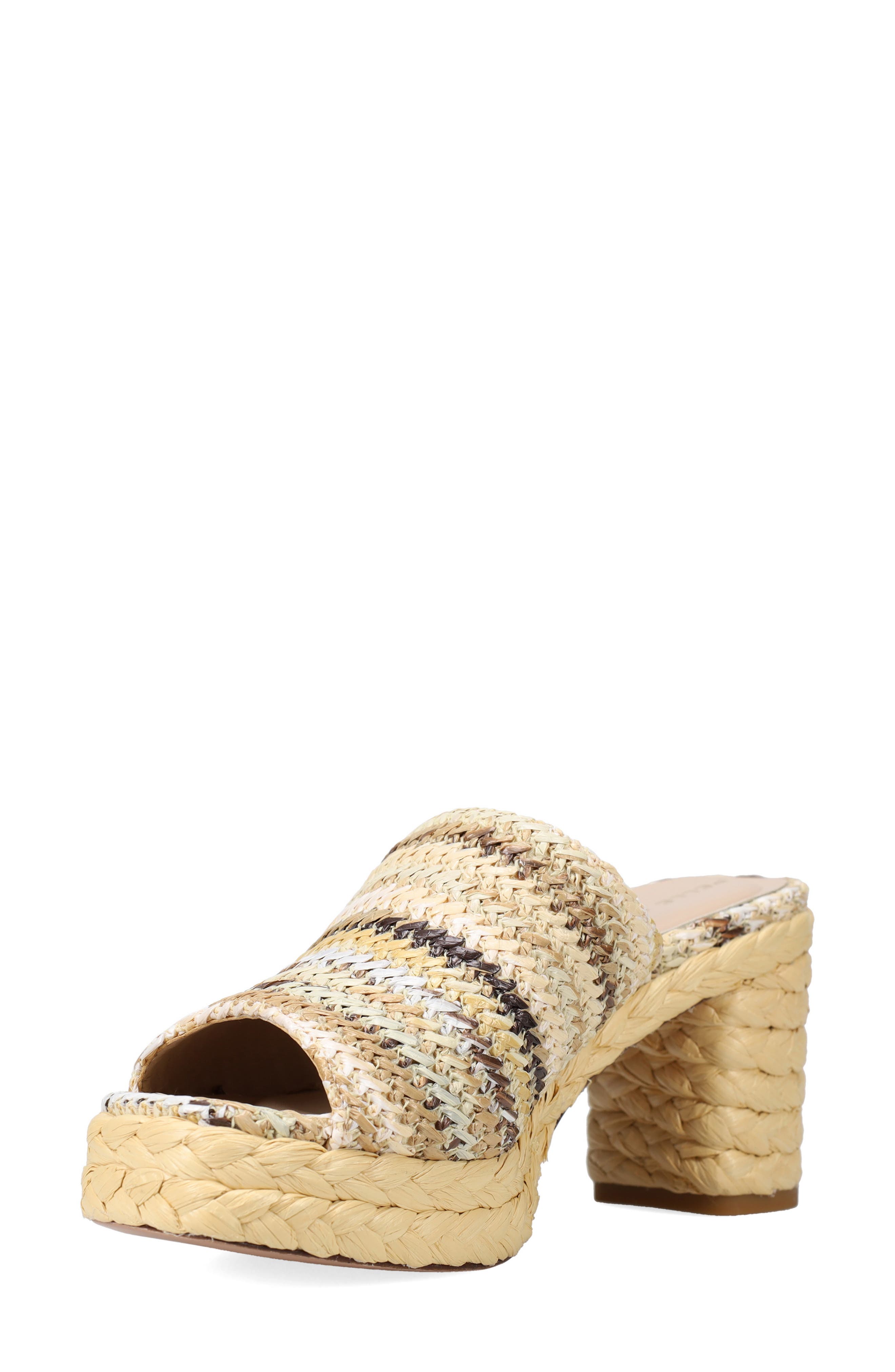 Pelle Moda Capree Espadrille Platform Slide Sandal, Alternate, color, Natural