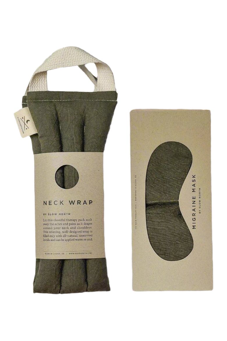 Eye Mask + Neck Wrap Bundle - Olive, Main, color, No Color