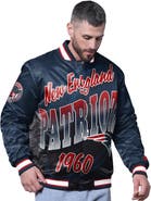 STARTER Men's Starter Navy New England Patriots Pass Rush Varsity Full-Snap Jacket