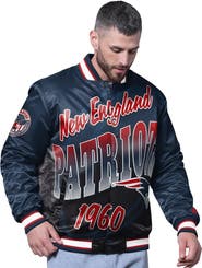 STARTER Men's Starter Navy New England Patriots Pass Rush Varsity Full-Snap Jacket