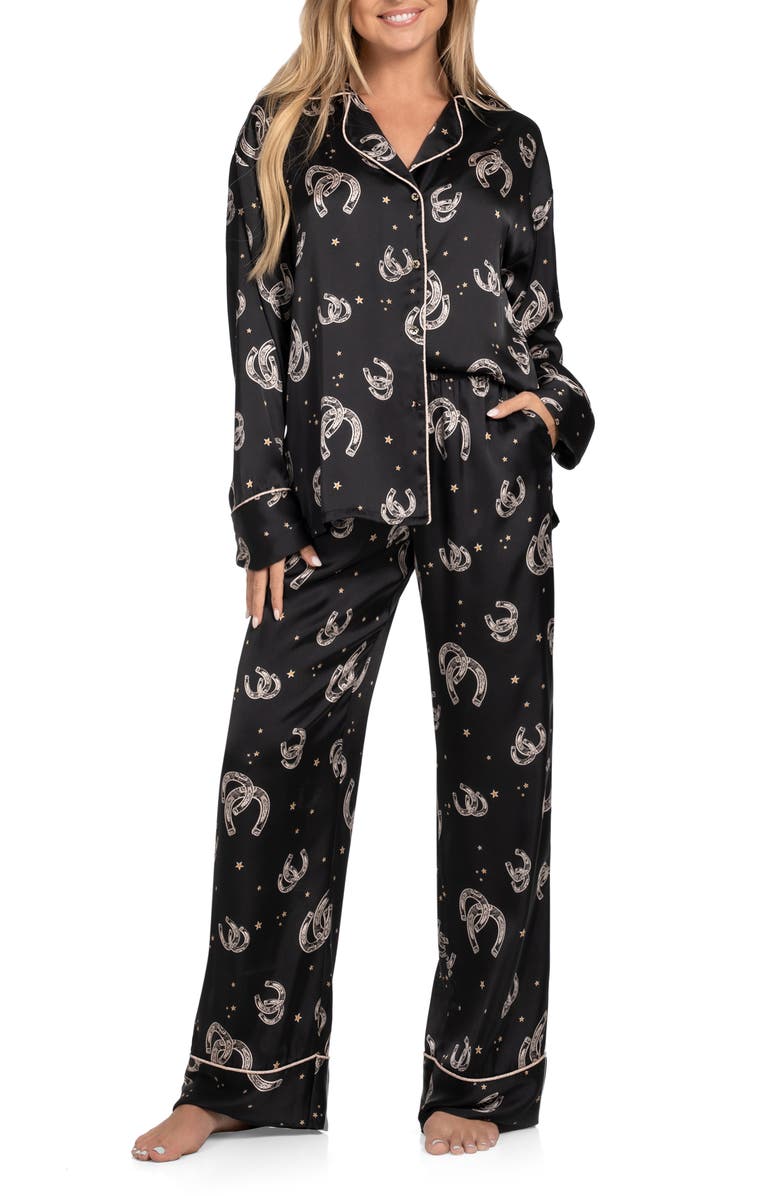 Midnight Bakery Horseshoe Satin Pajamas, Main, color,