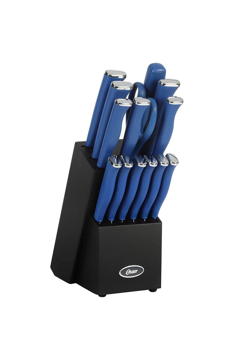 OSTER Langmore 15 Piece Stainless Steel Blade Cutlery Set, Main, color, Blue