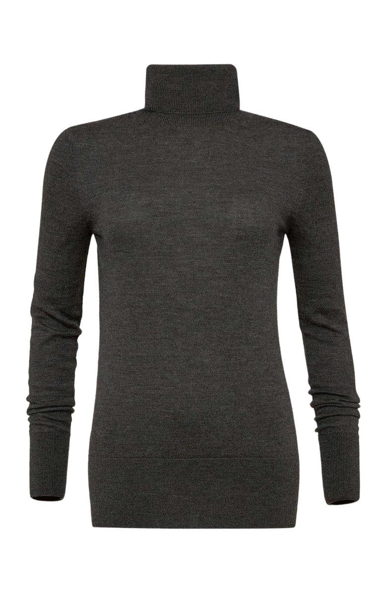 Celtic & Co. Merino Roll Neck Fitted Sweater, Alternate, color, Charcoal