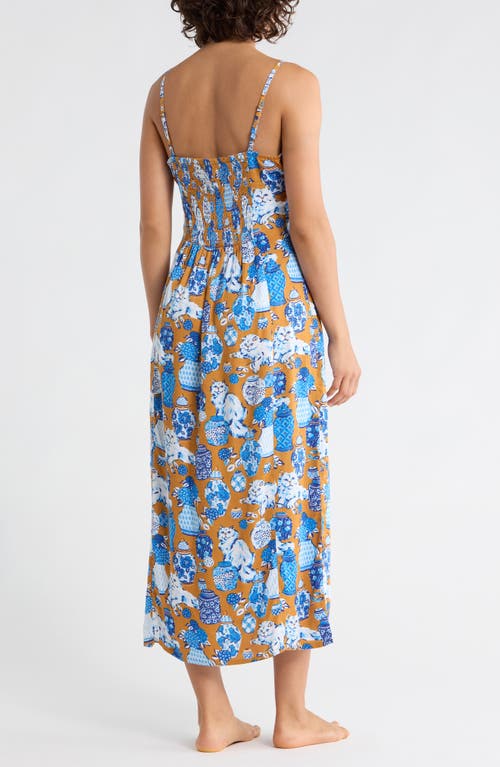 Printfresh Chic To Sleep Satin Nightgown In Brown