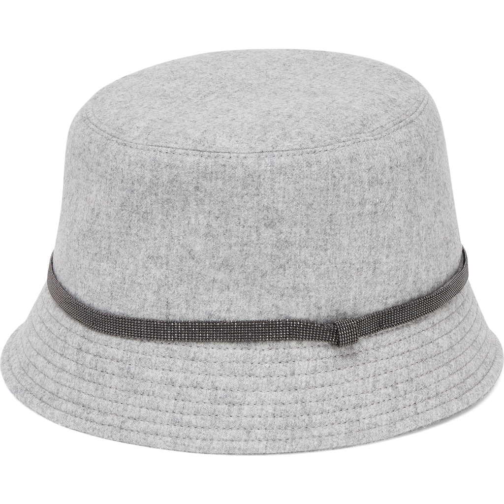 Brunello Cucinelli Monili Chain Detail Bucket Hat In Light Grey