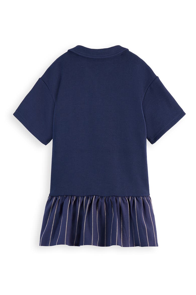 Kids' Mixed Media Polo Sweatshirt Dress, Alternate, color, NAVY