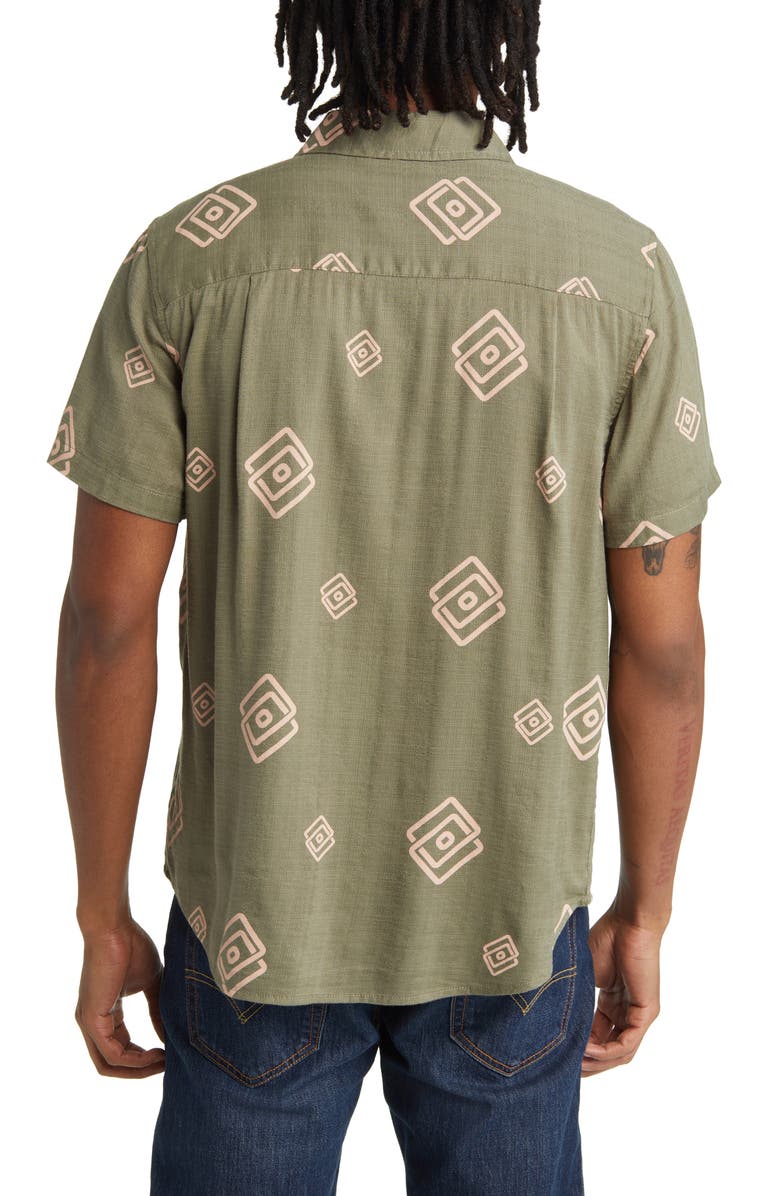 Brixton Charter Classic Fit Short Sleeve Slub Button-Up Shirt, Alternate, color, 