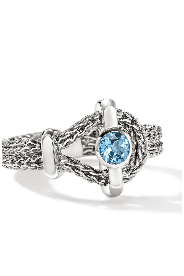 Icon Ring, Sterling Silver, Swiss Blue Topaz, 4mm, Alternate, color, SILVER