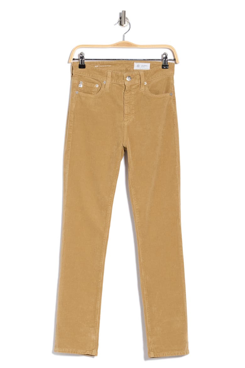 Mari High Waist Slim Ankle Straight Leg Corduroy Pants, Alternate, color, VINTAGE KHAKI