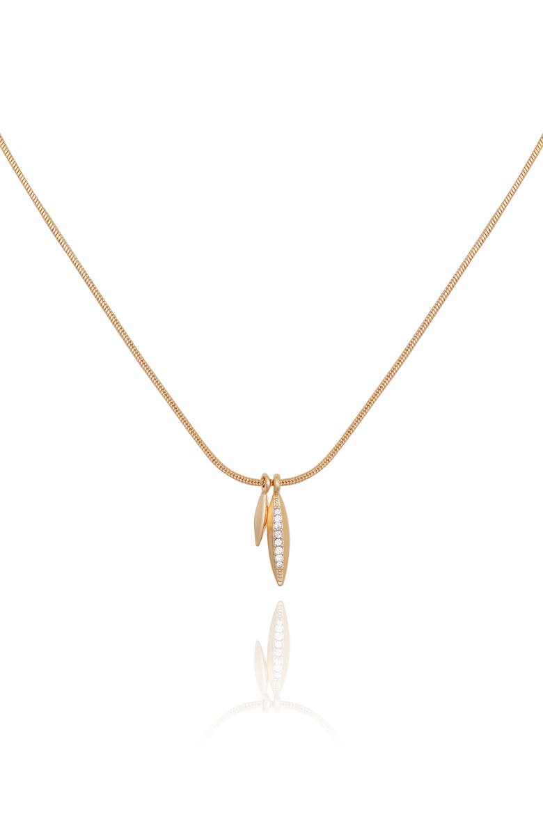 Vince Camuto CZ Pendant Necklace, Alternate, color, Gold Tone