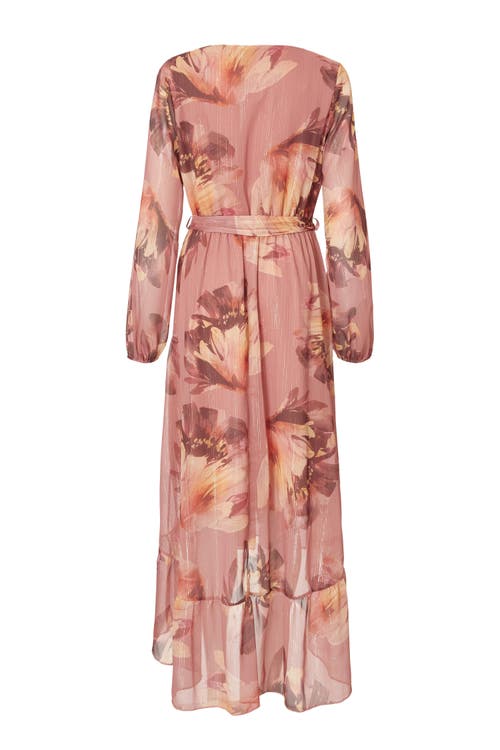 Quiz Balloon Sleeve Chiffon Tiered Maxi Dress In Pink
