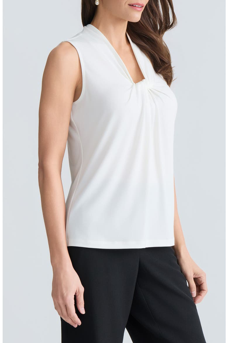 Knot Front Jersey Top, Alternate, color, VANILLA ICE