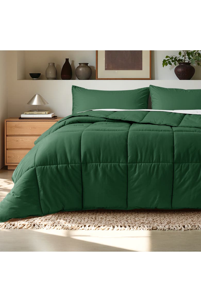 All-Season Comforter Set - Oversized King, Alternate, color, Forest Green