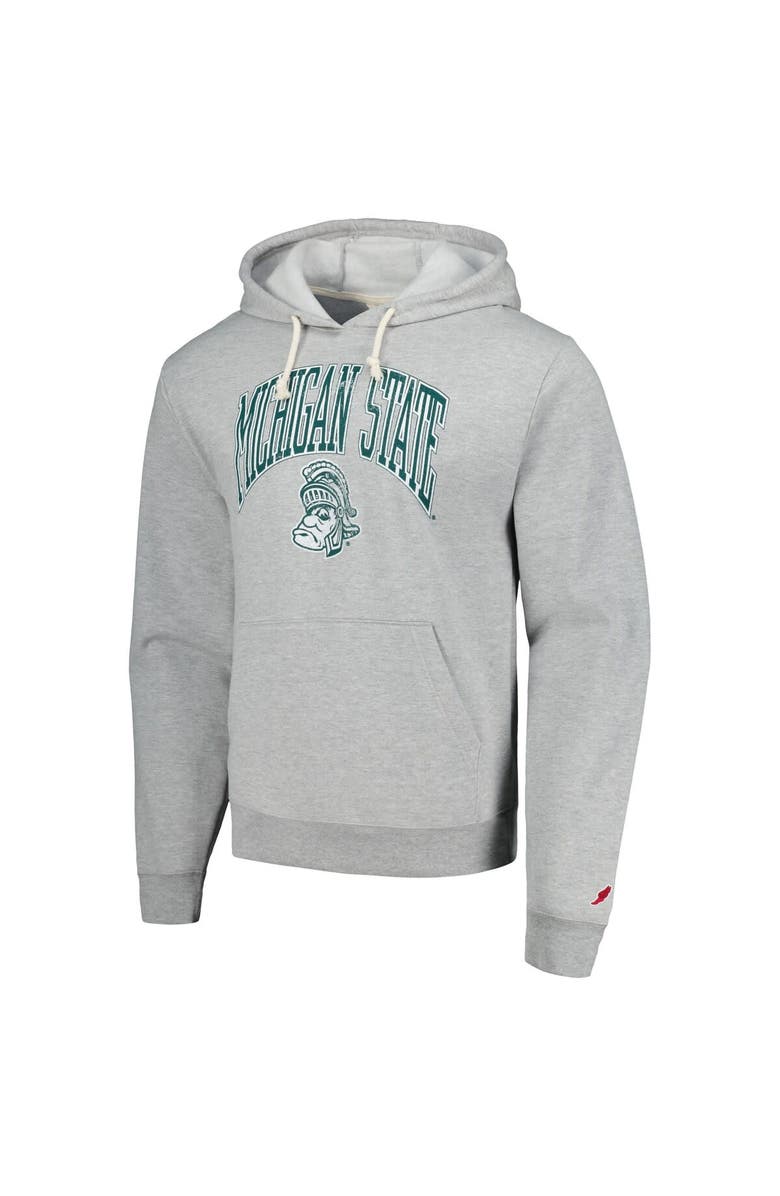 LEAGUE COLLEGIATE WEAR Men's League Collegiate Wear  Heather Gray Michigan State Spartans Tall Arch Essential Pullover Hoodie, Alternate, color, 