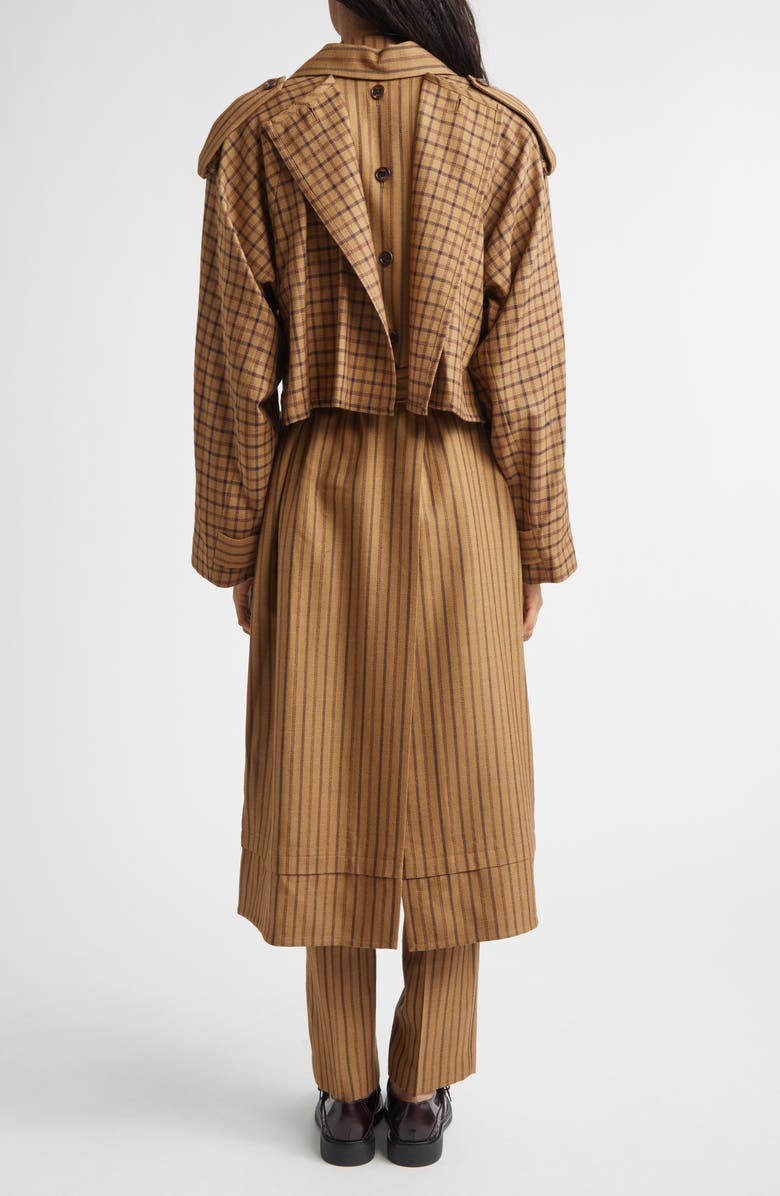 EENK Layered Belted Wool Blend Coat, Alternate, color, Beige Virgin Wool Blend