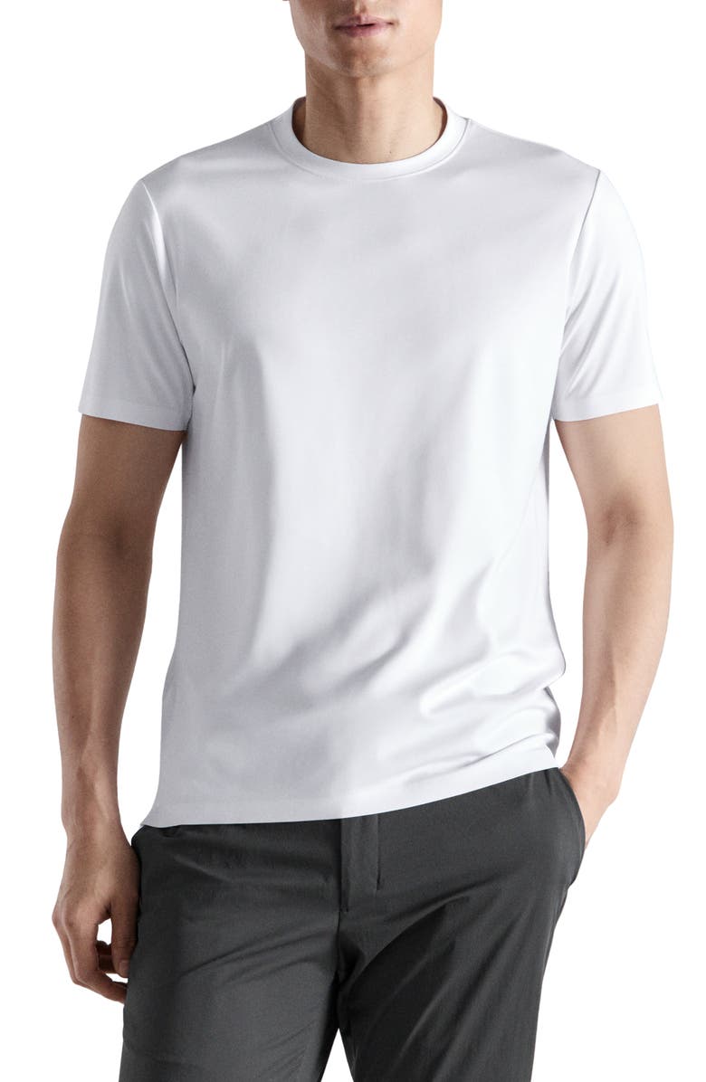 MANGO Slim Fit Comfort Stretch T-Shirt, Main, color, White