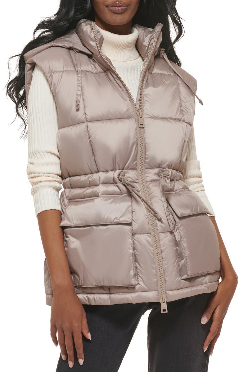 Levi's<sup>®</sup> Cinch Waist Hooded Vest, Main, color, 