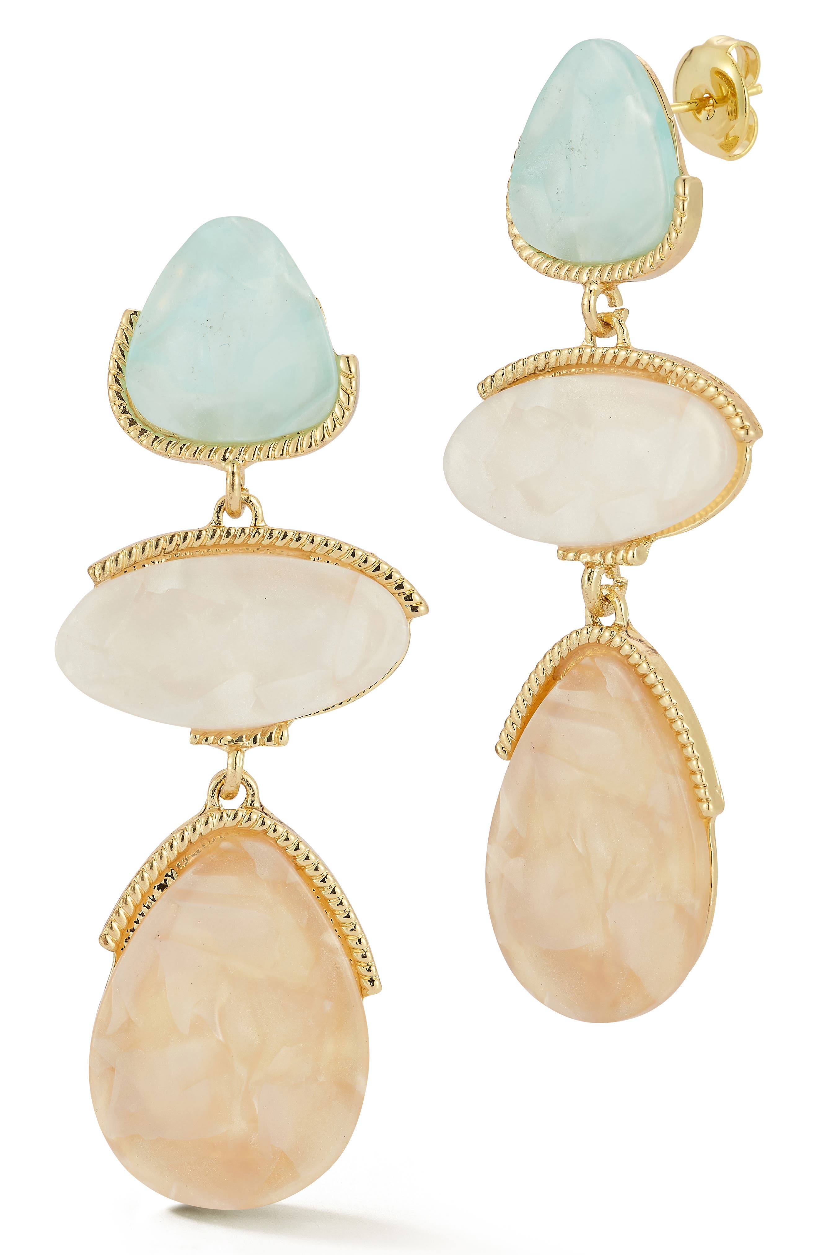SPHERA MILANO Three Stone Drop Earrings