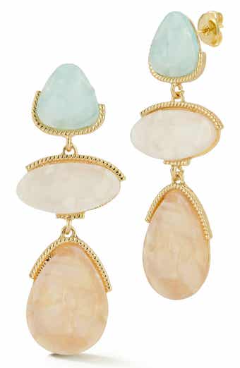 SPHERA MILANO Three Stone Drop Earrings