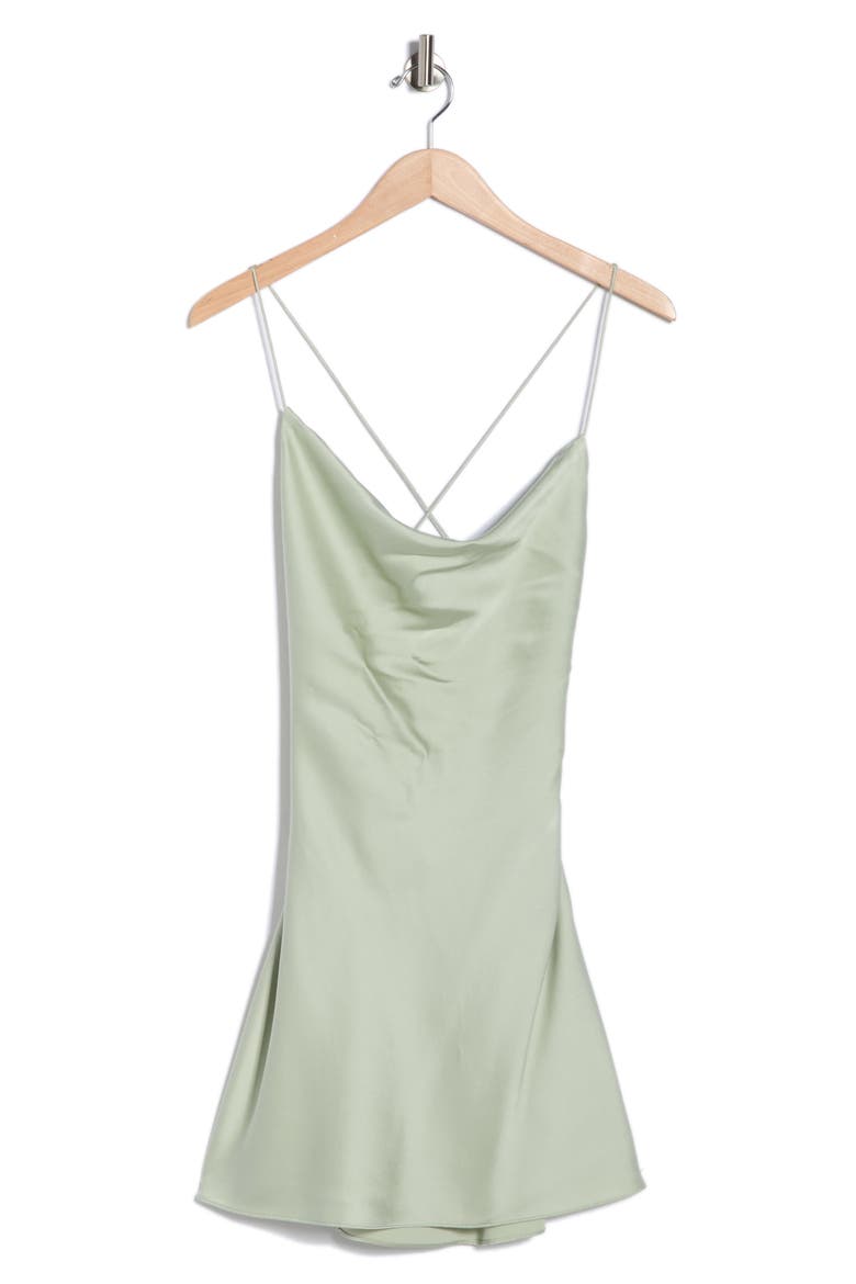 Harmony Cowl Neck Minidress, Alternate, color, GREEN TEA