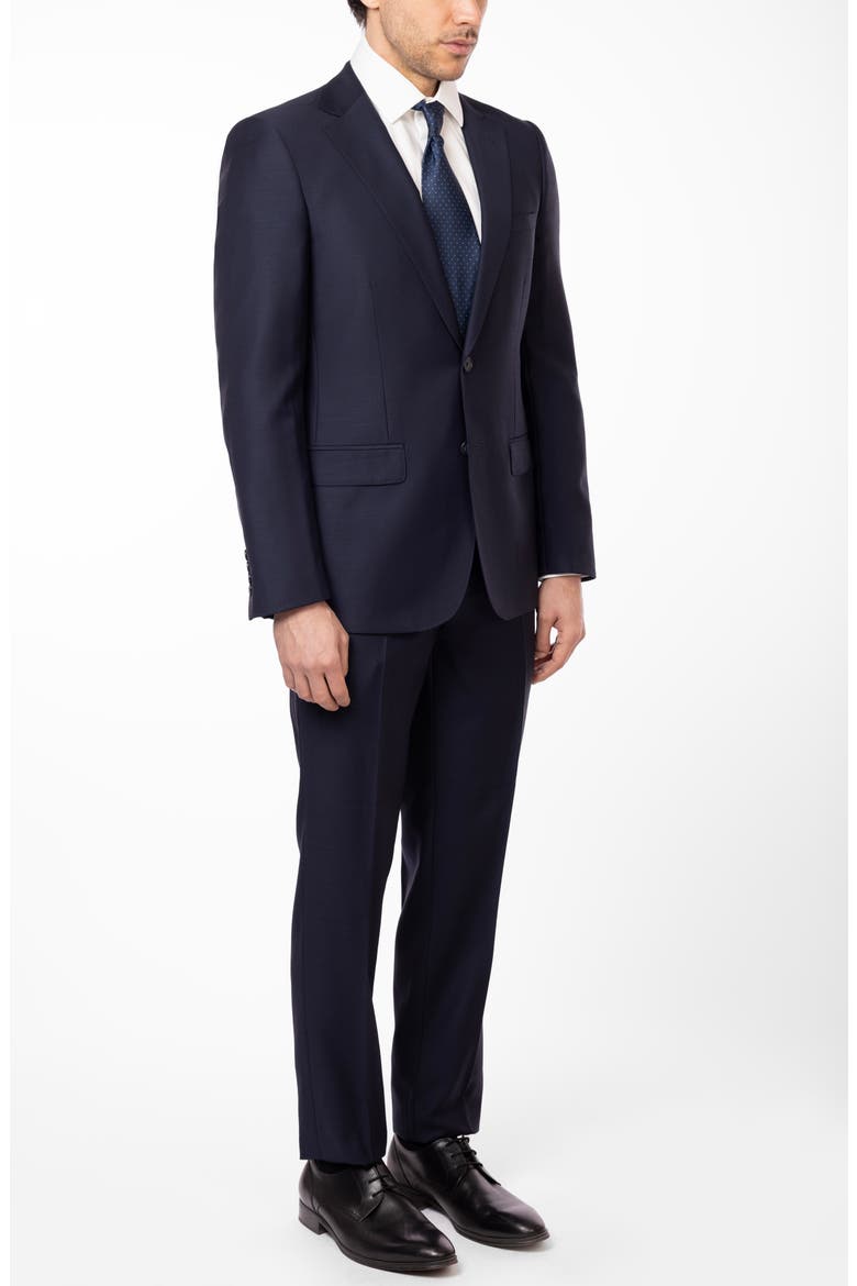 Matteo Slim Fit Navy Check Wool Suit, Alternate, color, NAVY