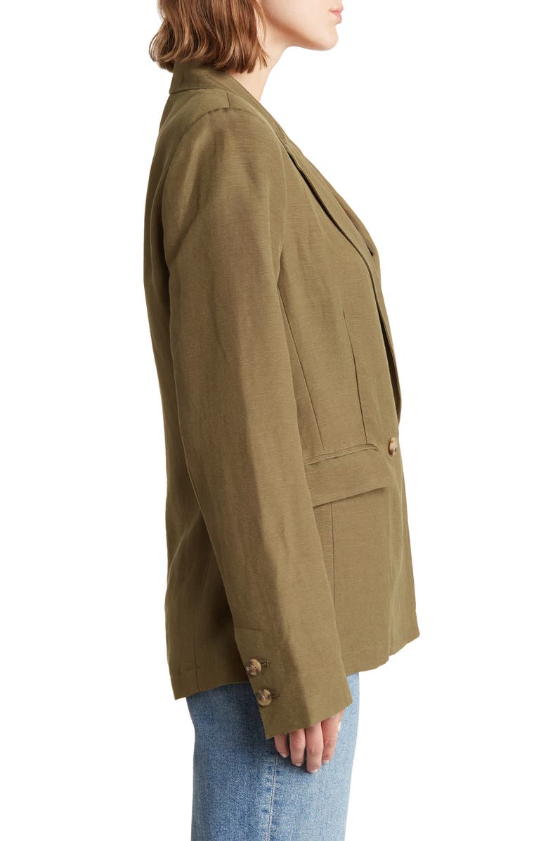 PAIGE Dawson Linen Blend Blazer, Alternate, color, Army