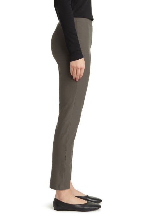 Eileen Fisher Slim Ankle Stretch Crepe Pants In Grove