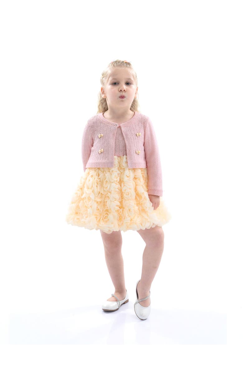 Tulleen Rose Rabbit Cardigan Dress, Main, color, Pink