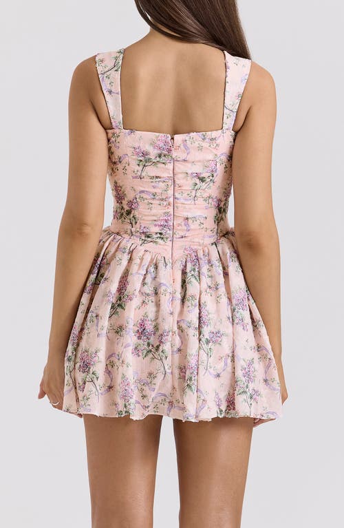 House Of Cb Ophelia Floral Fit & Flare Romper In Pink