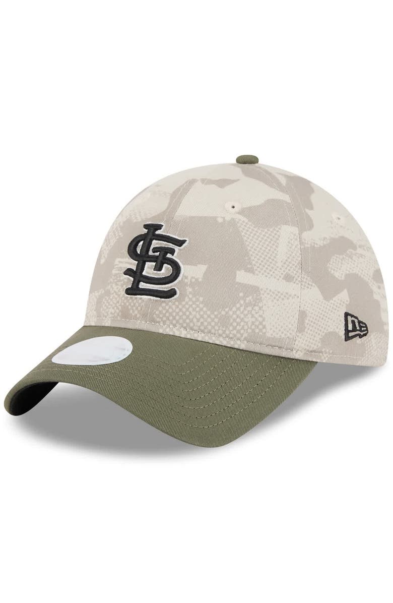 New Era Women's New Era Light Beige/Olive St. Louis Cardinals 2025 Armed Forces Day 9TWENTY Adjustable Hat, Alternate, color, Light Beige