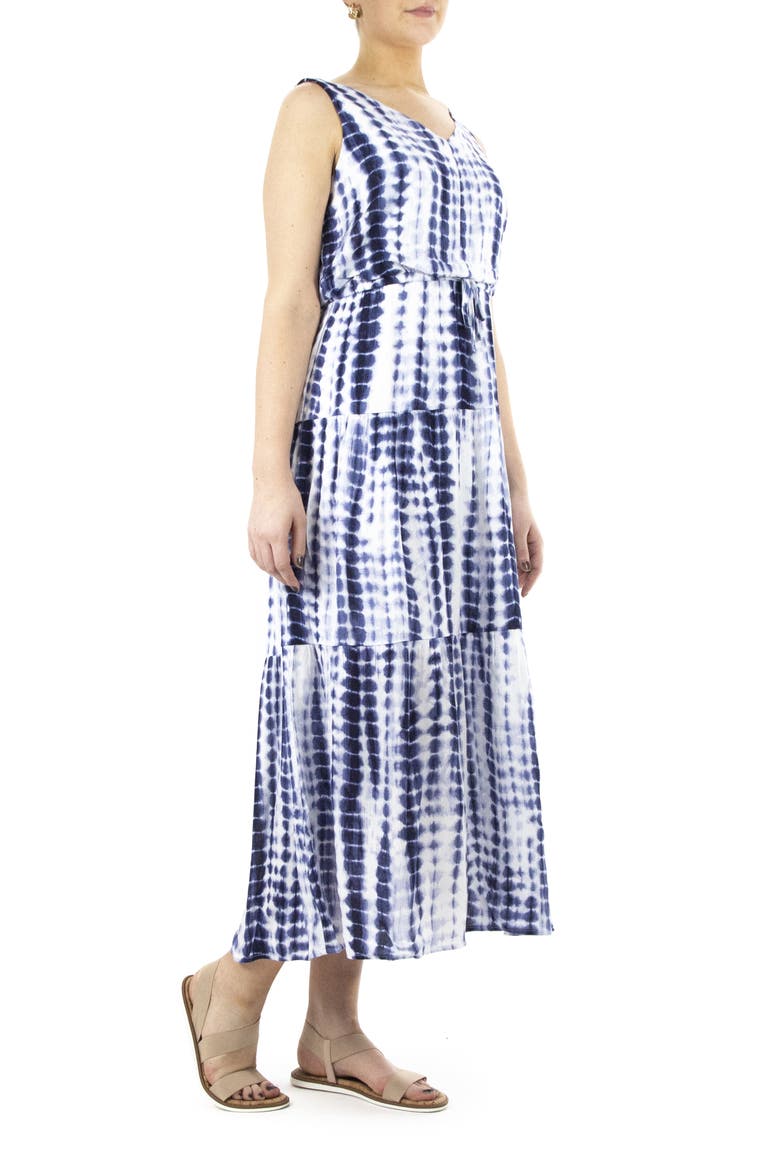 Tie Dye Sleeveless Maxi Dress, Alternate, color, NAVY MULTI