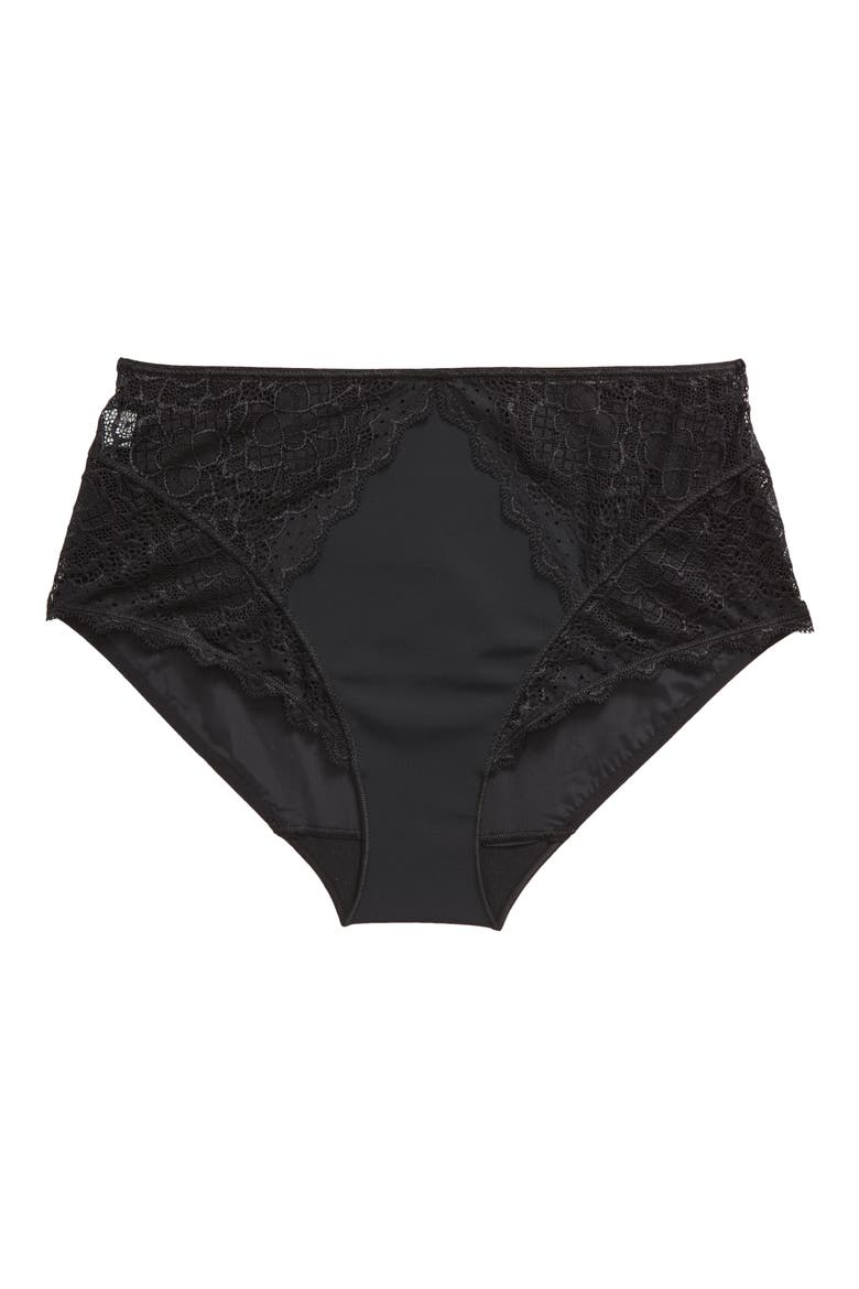Caresse Retro Briefs, Alternate, color, BLACK