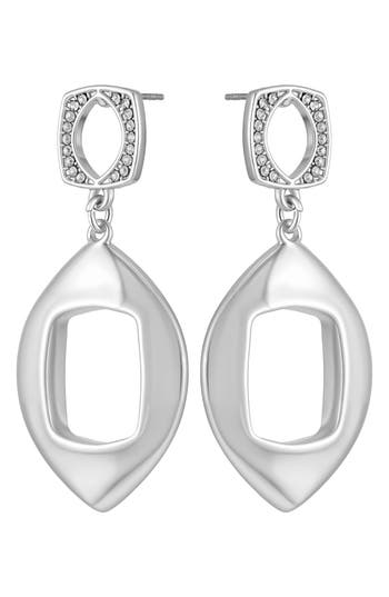 Vince Camuto Pavè Double Drop Earrings In Silver